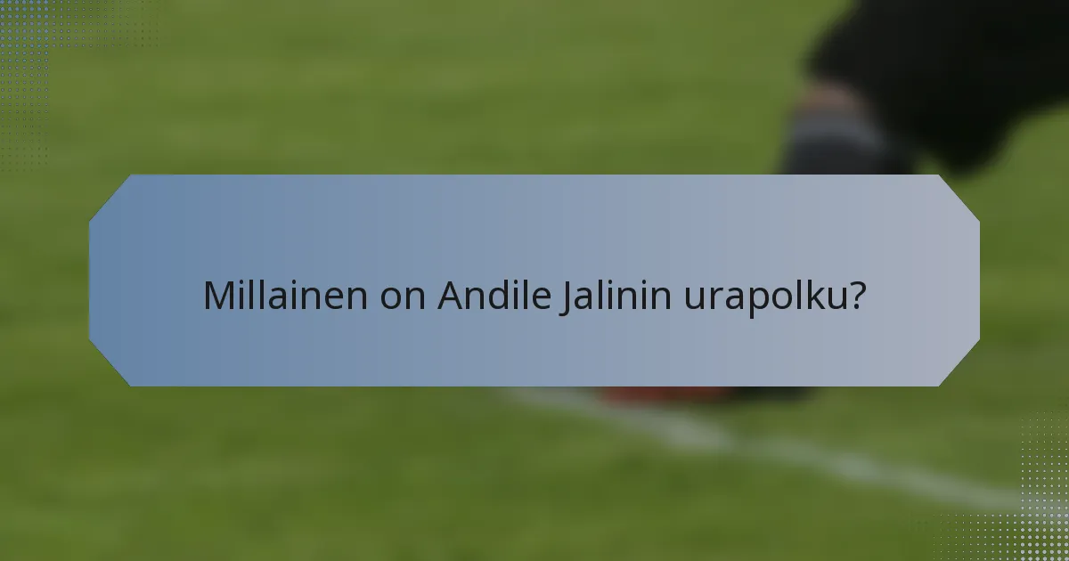 Millainen on Andile Jalinin urapolku?